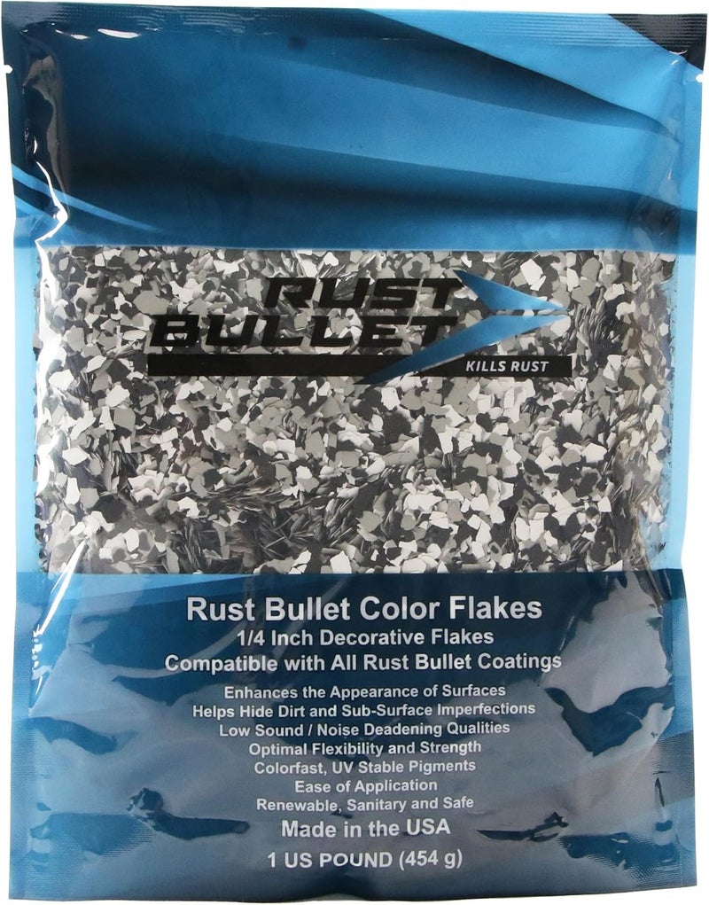 RUST BULLET Decorative Color Flakes - Black Marble - Customize Concrete Floors with 1 LB of Durable, UV-Resistant Vinyl Chips for Stunning, Long-Lasting Designs - Image 2